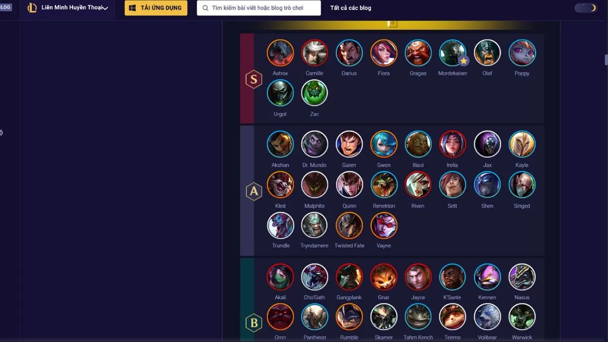 Các Tướng Đi Top Mạnh Nhất LMHT: Bí Quyết Chinh Phục Đỉnh Cao Summoner’s Rift